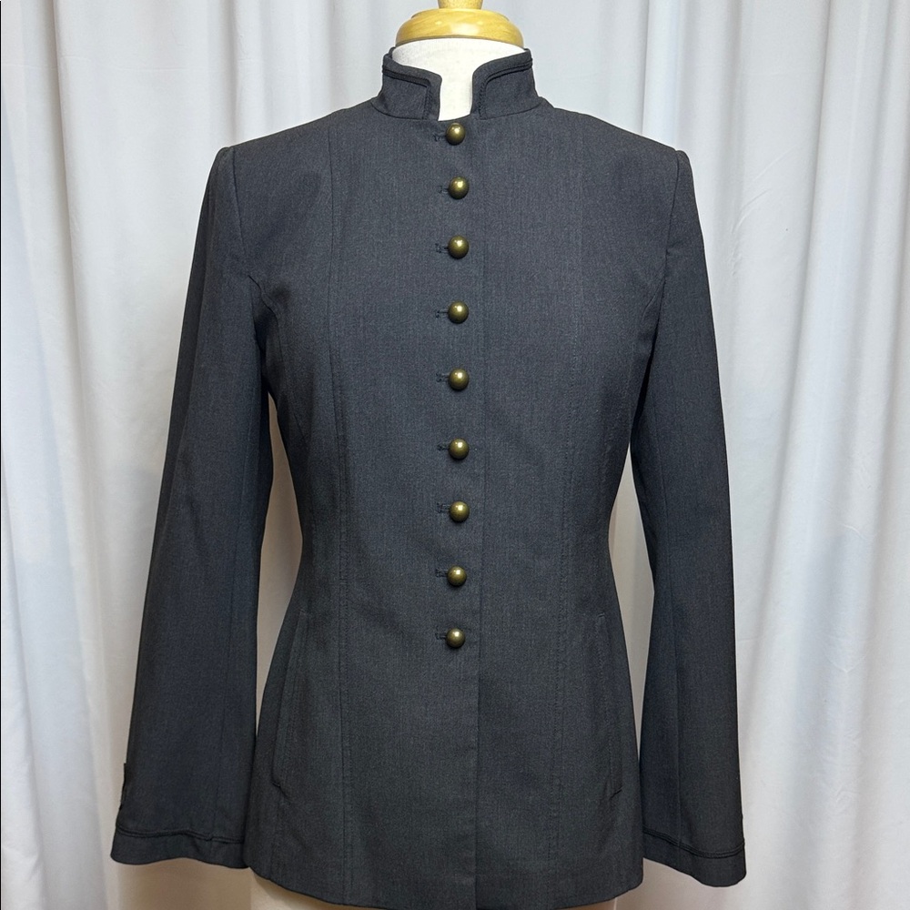 J. Jill Charcoal Gray Military Blazer, Size 4